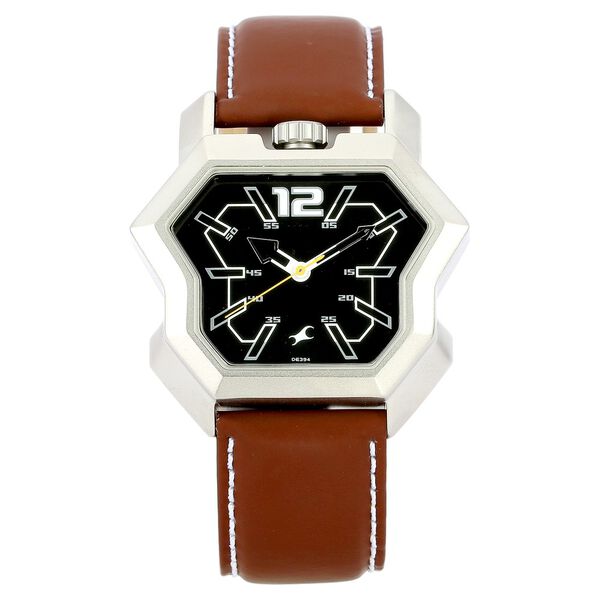 Fastrack Quartz Analog Black Dial Leather Strap Watch for Guys - image number 0