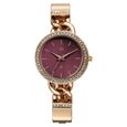 Vyb Mirage By Fastrack Quartz Analog White Dial Rose Gold Metal Strap Watch For Girls