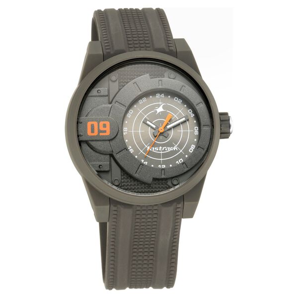 Fastrack Trendies Quartz Analog Grey Dial Silicone Strap Watch for Guys - image number 1