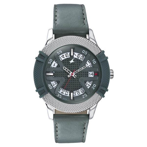 Fastrack Dial It Up Quartz Multifunction Green Dial Leather Strap Watch for Guys - image number 1