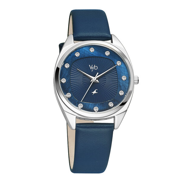 Fastrack Vyb Spotlight Quartz Analog Blue Dial Leather Strap Watch for Girls - image number 1