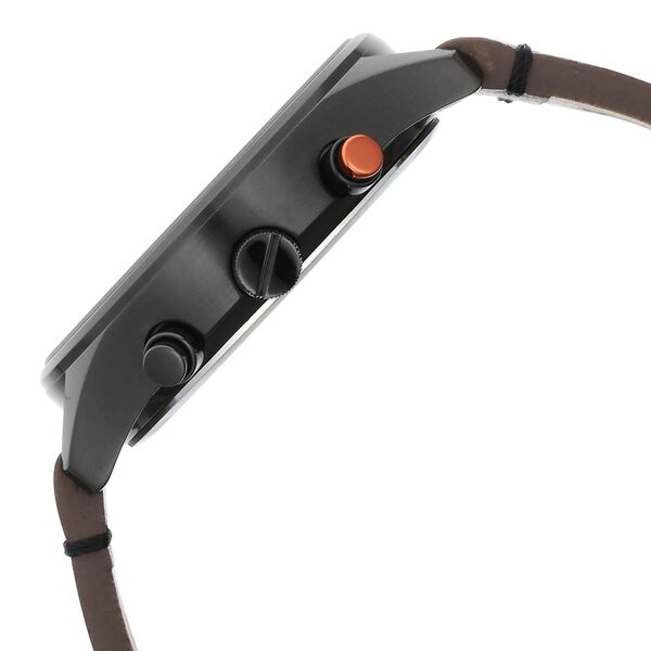 Fastrack Opulence Sun Moon Chronograph Black Dial Brown Leather Strap Analog Quartz Watch For Guys - image number 4