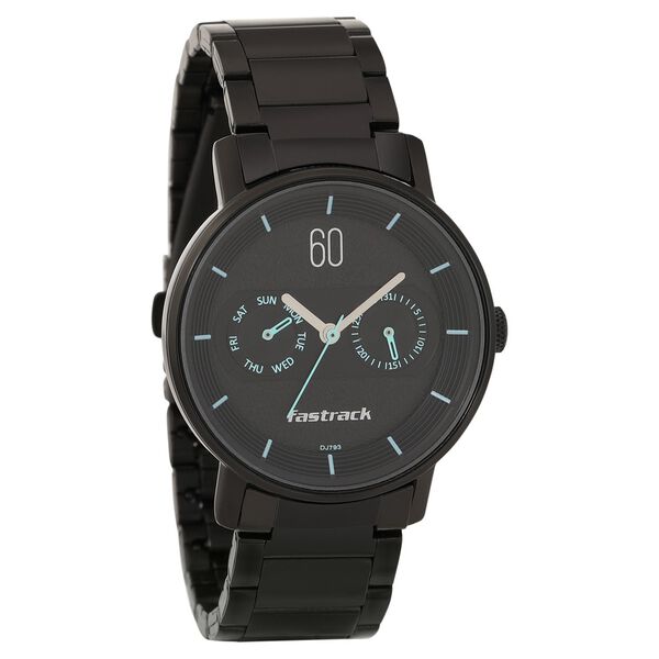 Fastrack Go Skate Quartz Analog with Day and Date Black Dial Stainless Steel Strap Watch for Girls - image number 0