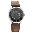 Fastrack Titanium Quartz Analog with Date Black Dial Leather Strap Watch for Guys