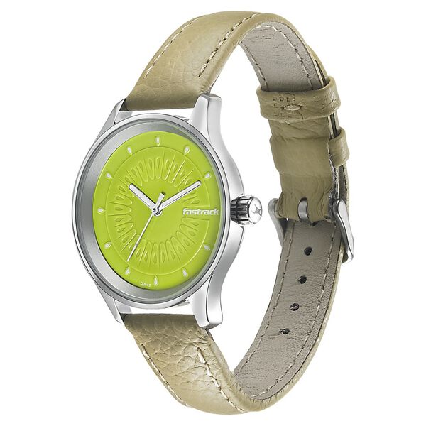 Fastrack Girls Instant Fashion Pop: Fluorescent Green Dial Watch - image number 2