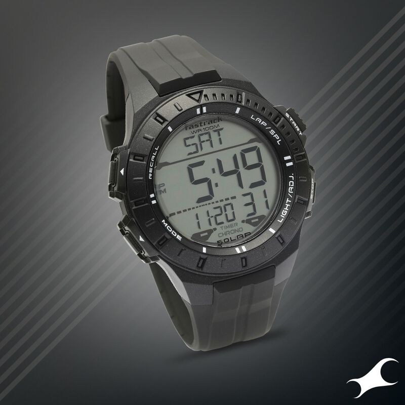 Buy Online Fastrack Streetwear Digital Dial PU Strap Watch for Guys