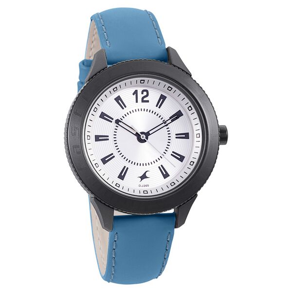 Fastrack Quartz Analog Silver Dial Leather Strap Watch for Girls - image number 0