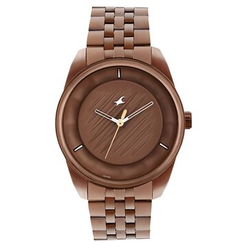 Fastrack Crush Quartz Analog Brown Dial Stainless Steel Strap Watch for Guys
