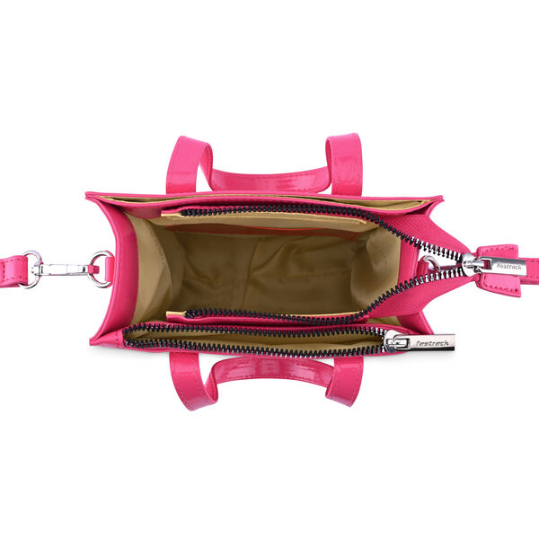 Fastrack Faux Leather Zipper Satchel in Pink - image number 7
