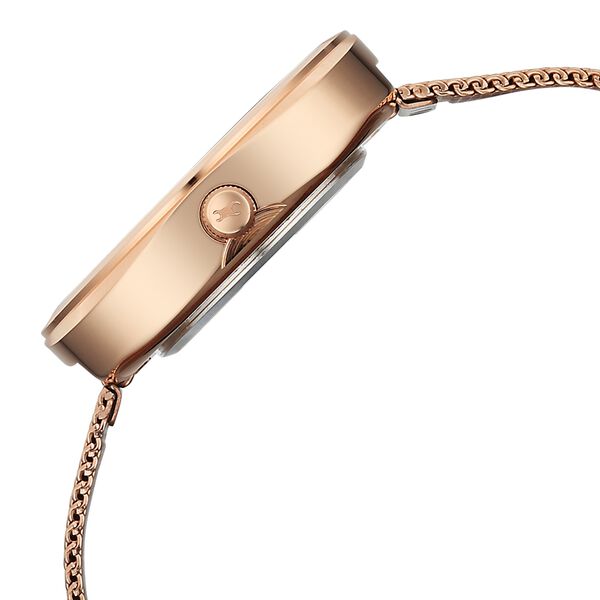 Fastrack Gelato rosegold analog mesh strap watch with Plum dial for Girls - image number 4