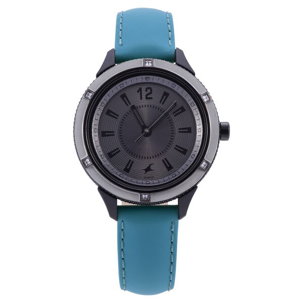Fastrack Modular Quartz Analog Anthracite Dial Leather Strap Watch for Girls - image number 1