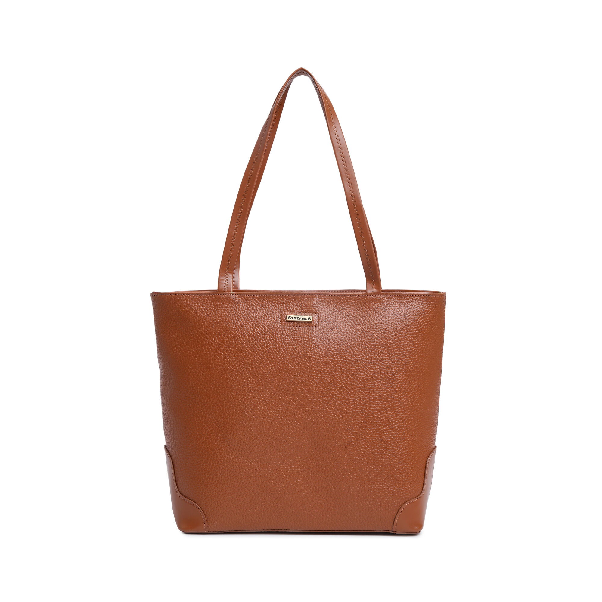 Buy Online Fastrack Stylish Textured Tote Bag for Women Trendy Casual Bag for Ladies Women Girls Everyday College Bag Made of High Quality Faux Leather Tan f24stomev07tn1 Fastrack
