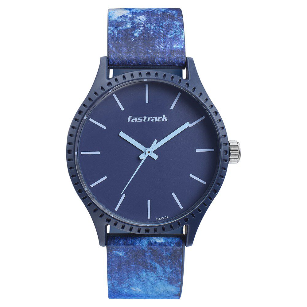 Buy Online Fastrack Tie Dye Quartz Analog Blue Dial Silicone Strap Watch for Guys 38061pp09 p Fastrack
