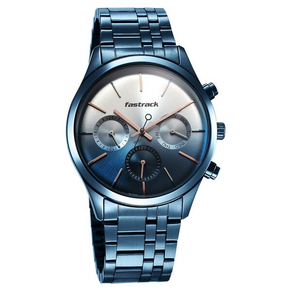 Fastrack Opulence Quartz Multifunction Multicoloured Dial Stainless Steel Strap Watch for Guys - image number 1
