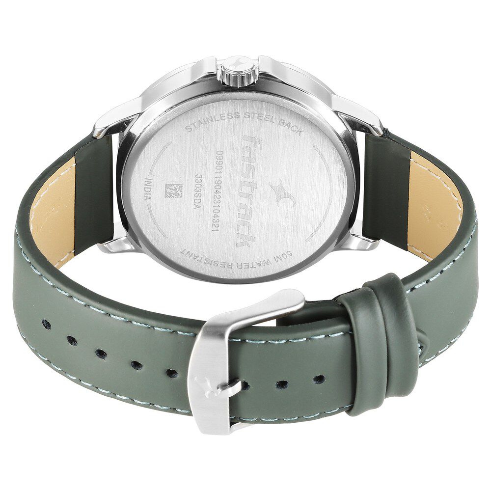 Fastrack Exuberant Quartz Multifunction White Dial Leather Strap