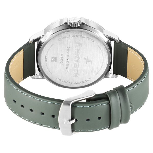 Fastrack Exuberant Quartz Multifunction White Dial Leather Strap Watch for Guys - image number 5