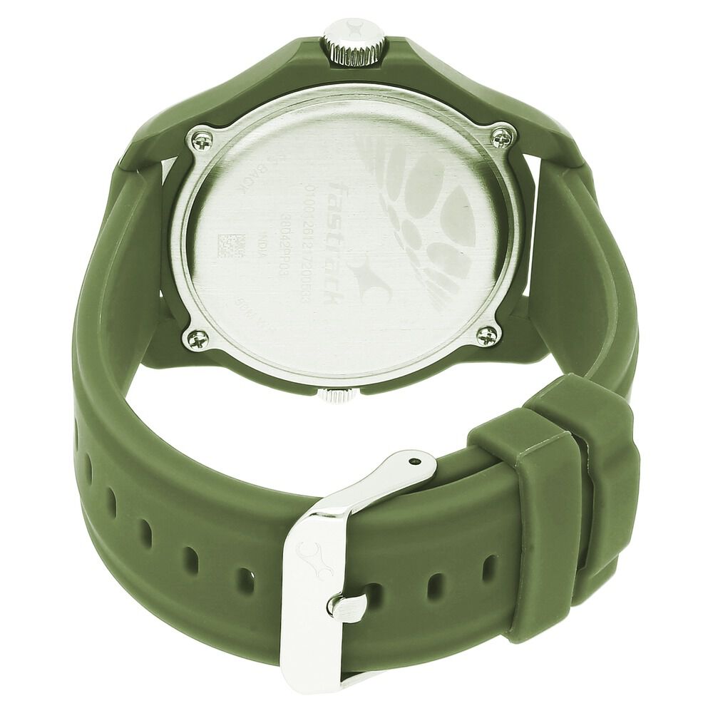 Fastrack Quartz Analog Black Dial Silicone Strap Watch for Guys