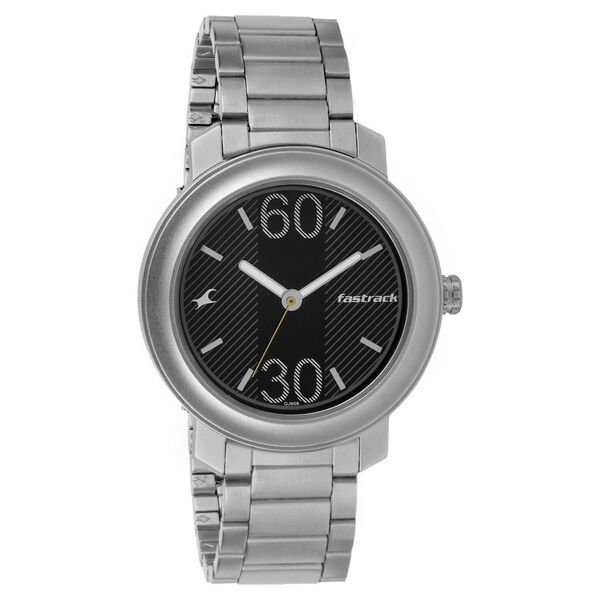 Fastrack Quartz Analog Black Dial Stainless Steel Strap Watch for Guys - image number 0