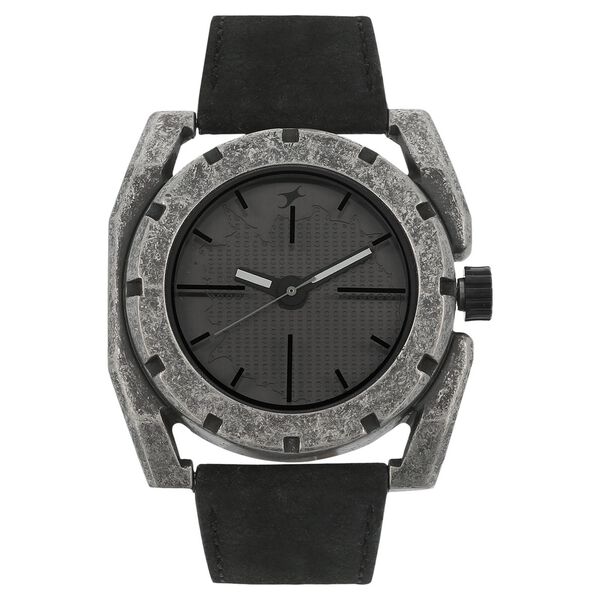 Fastrack Quartz Analog Black Dial Leather Strap Watch for Guys - image number 0