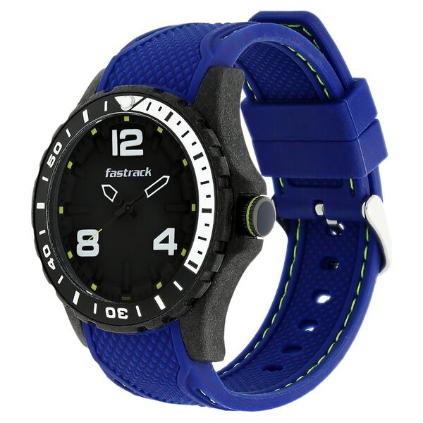 Fastrack Light Weight Quartz Analog Black Dial Silicone Strap Watch for Guys - image number 1
