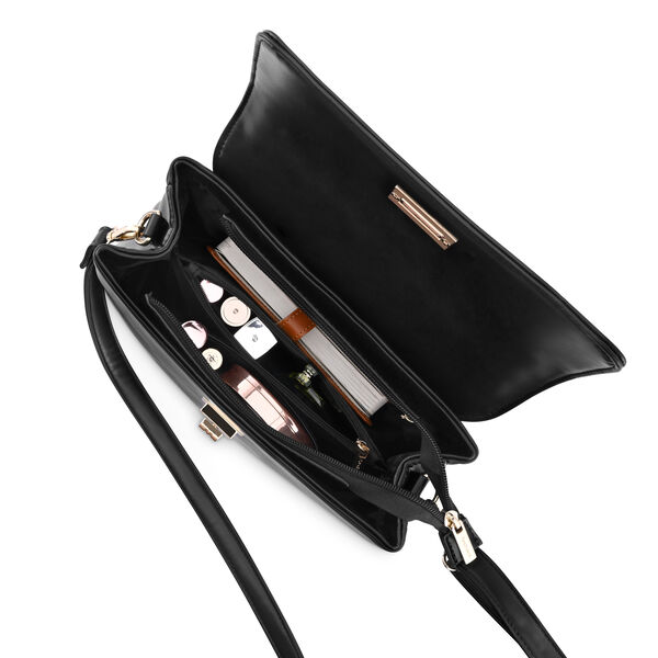 Fastrack Black Satchel with Gold Accents - image number 6