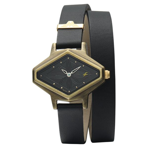 Fastrack Wonder Woman Quartz Analog Black Dial Leather Strap Watch for Girls - image number 1