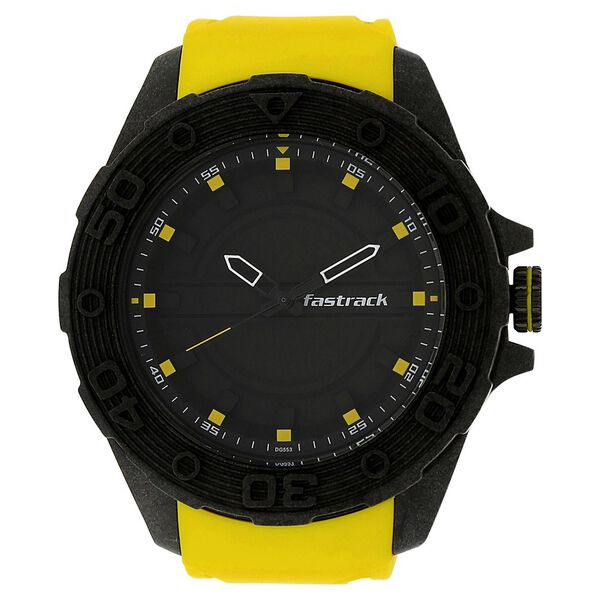 Fastrack Light Weight Quartz Analog Black Dial Silicone Strap Watch for Guys - image number 0