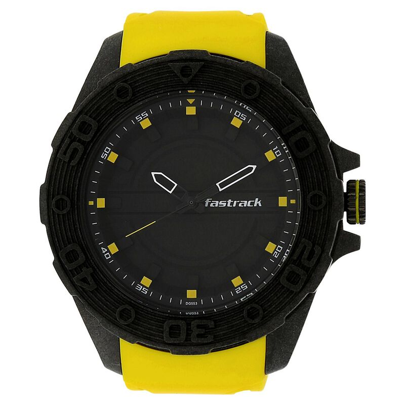 Buy Online Fastrack Light Weight Quartz Analog Black Dial Silicone