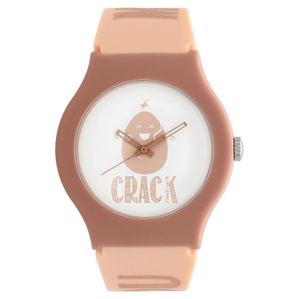 Fastrack Quartz Analog White Dial Silicone Strap Watch for Unisex - image number 0