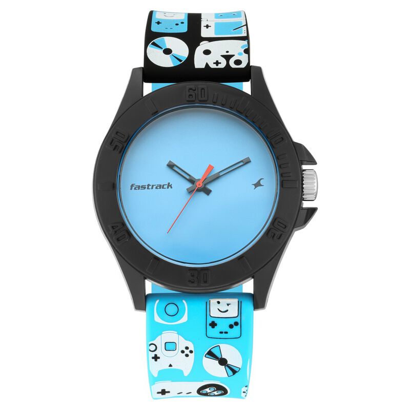 Fastrack Arcade Quartz Analog Blue Dial Silicone Strap Unisex Watch