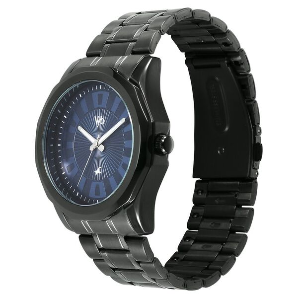 Vyb Horizon By Fastrack Quartz Analog Blue Dial Metal Strap Watch For Guys - image number 3