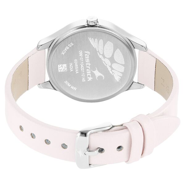 Fastrack Stunners Quartz Analog White Dial Leather Strap Watch for Girls - image number 5