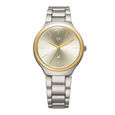Fastrack Vyb Slayer Quartz Analog Golden Dial Metal Strap Watch for Girls