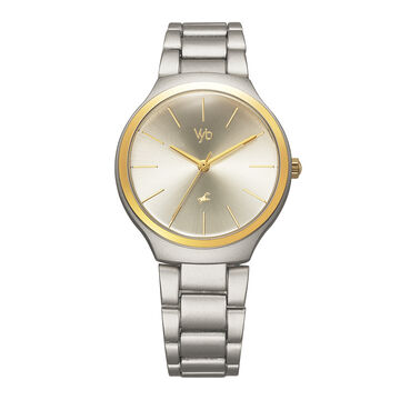 Fastrack Vyb Slayer Quartz Analog Grey Dial Metal Strap Watch for Girls