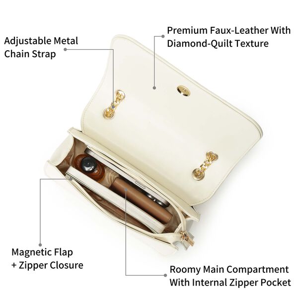 Quiltgrid white shoulder bag - image number 3
