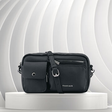 Fastrack Zip-Zone Sling Bag in Black