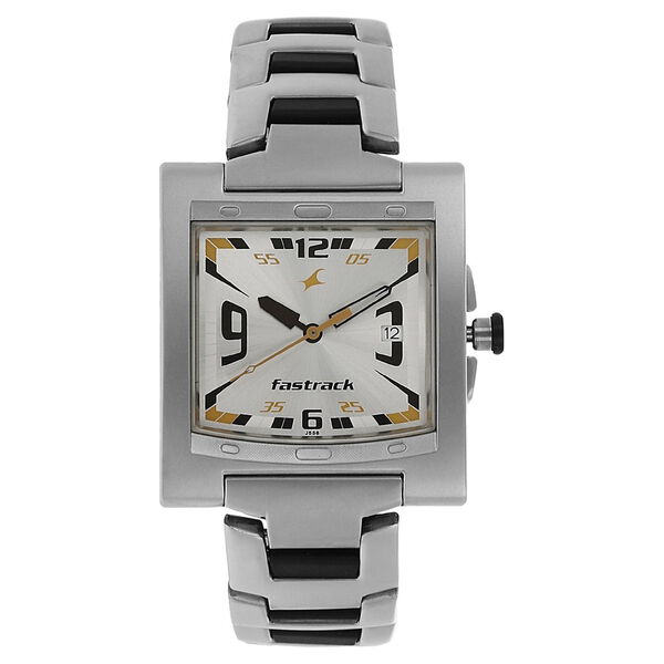 Fastrack Quartz Analog Silver Dial Stainless Steel Strap Watch for Guys - image number 0