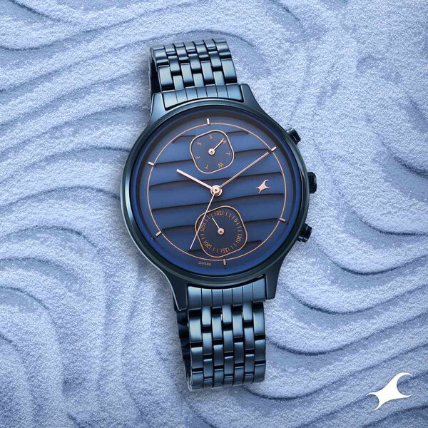 Fastrack Style Up Blue Dial Stainless Steel Strap Watch for Girls - image number 0