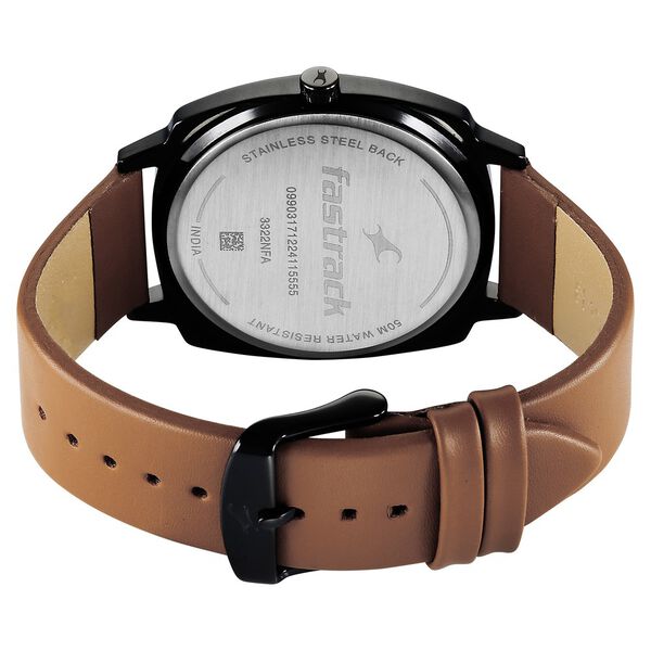 Fastrack Groove Quartz Analog Black Dial Guys Leather Watch - image number 4