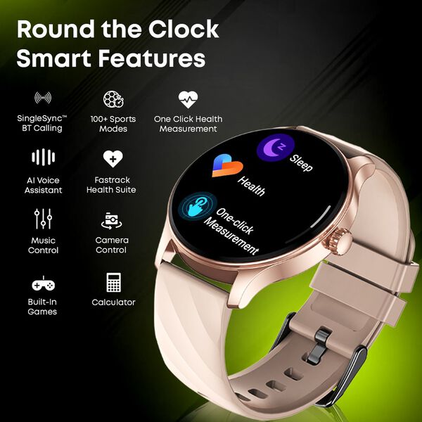 Fastrack Revoltt XR1 3.50 cm, BT Calling, Fast Charge, 100+ Sports Mode, IP68, Calculator, Fashion Smartwatch - image number 4