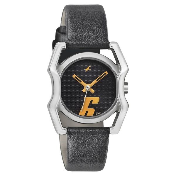 Fastrack Quartz Analog Black Dial Leather Strap Watch for Girls - image number 0