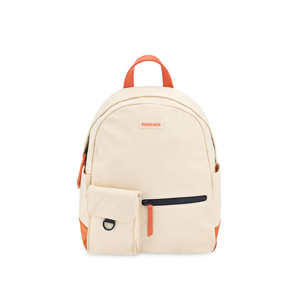 Fastrack White & Orange Vibepack laptop backpack - image number 1