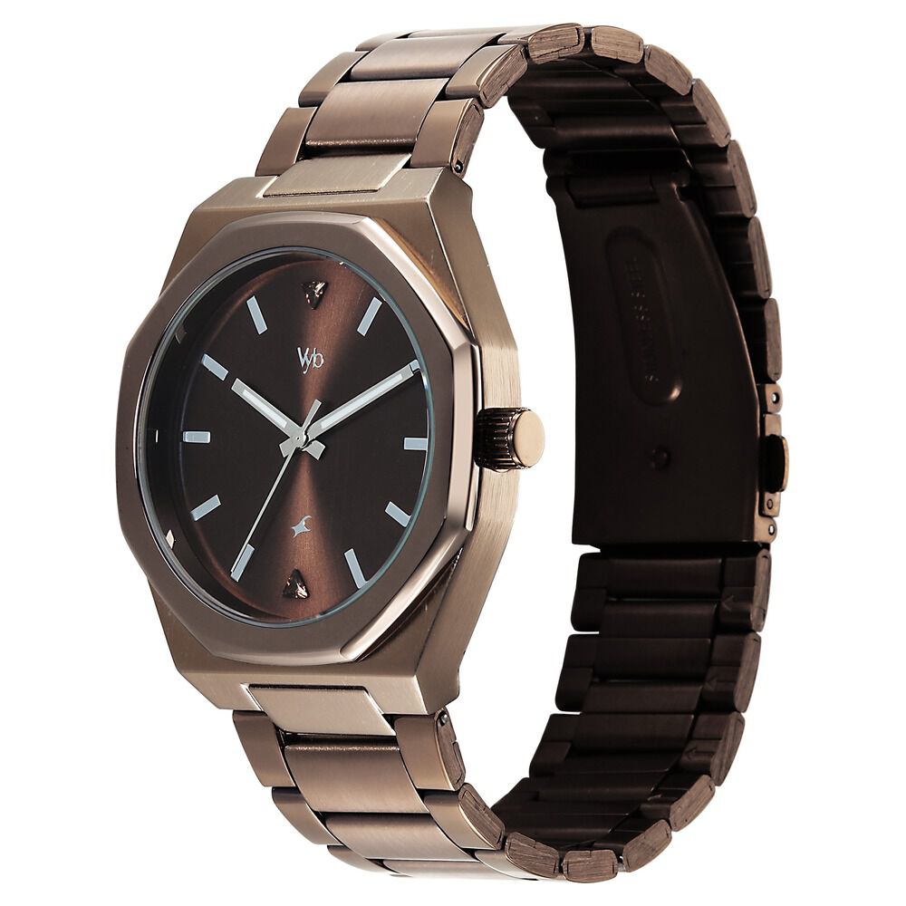 Buy Online Vyb Nimbus By Fastrack Quartz Analog Brown Dial Brown