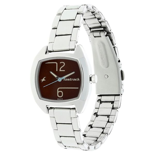 Fastrack Bare Basics Quartz Analog Brown Dial Stainless Steel Strap Watch for Girls - image number 1