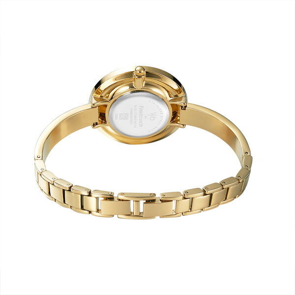 Fastrack Vyb Starlet Quartz Analog Golden Dial Metal Strap Watch for Girls - image number 5