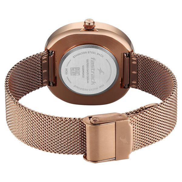 Fastrack Gelato rosegold analog mesh strap watch with Matcha green dial for Girls - image number 5