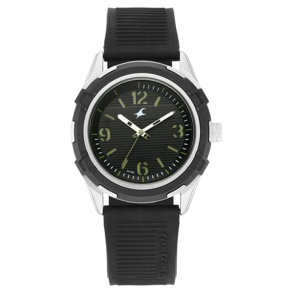 Fastrack Fastfit Quartz Analog Black Dial Silicone Strap Watch for Guys - image number 2