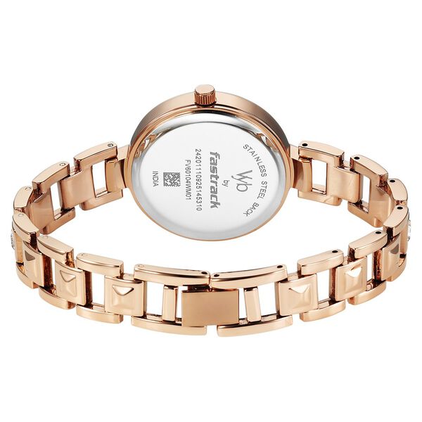 Vyb Manifester By Fastrack Quartz Analog Silver Dial Rose Gold Metal Strap Watch For Girls - image number 6