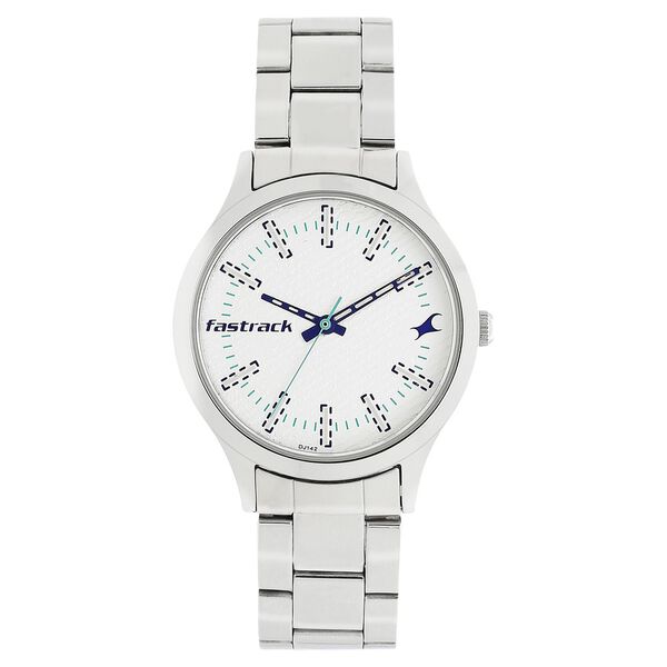 Fastrack Denim Quartz Analog White Dial Stainless Steel Strap Watch for Girls - image number 0