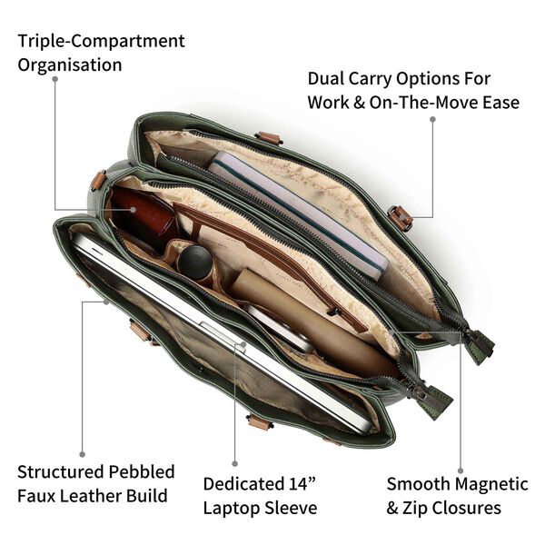 Metro carry laptop tote - olive - image number 3